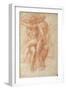 Nude Female Seated on the Knees of a Seated Male Nude: Adam and Eve-Michelangelo Buonarroti-Framed Giclee Print