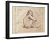 Nude Female Sitting, Drawing-Jean-Baptiste-Camille Corot-Framed Giclee Print