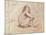 Nude Female Sitting, Drawing-Jean-Baptiste-Camille Corot-Mounted Giclee Print