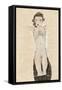 Nude Female with Arms Outstretched, 1911-Egon Schiele-Framed Stretched Canvas