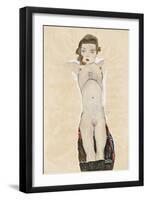 Nude Female with Arms Outstretched, 1911-Egon Schiele-Framed Giclee Print