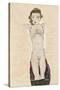 Nude Female with Arms Outstretched, 1911-Egon Schiele-Stretched Canvas