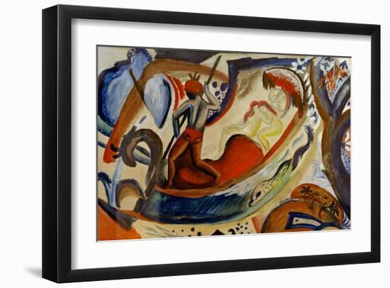 Nude Females in a Boat-Auguste Macke-Framed Giclee Print