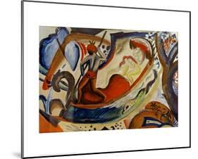 Nude Females in a Boat-Auguste Macke-Mounted Giclee Print