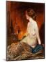 Nude Figure by Firelight-Guy Rose-Mounted Giclee Print