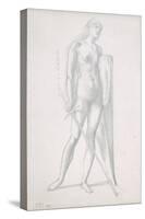 Nude Full-Length and Study for Fortitude, Holding Long Shield and Sword, C.1870-Edward Burne-Jones-Stretched Canvas