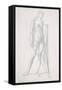 Nude Full-Length and Study for Fortitude, Holding Long Shield and Sword, C.1870-Edward Burne-Jones-Framed Stretched Canvas