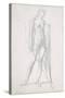 Nude Full-Length and Study for Fortitude, Holding Long Shield and Sword, C.1870-Edward Burne-Jones-Stretched Canvas