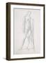 Nude Full-Length and Study for Fortitude, Holding Long Shield and Sword, C.1870-Edward Burne-Jones-Framed Giclee Print