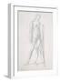 Nude Full-Length and Study for Fortitude, Holding Long Shield and Sword, C.1870-Edward Burne-Jones-Framed Giclee Print