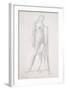 Nude Full-Length and Study for Fortitude, Holding Long Shield and Sword, C.1870-Edward Burne-Jones-Framed Giclee Print