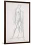 Nude Full-Length and Study for Fortitude, Holding Long Shield and Sword, C.1870-Edward Burne-Jones-Framed Giclee Print