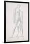 Nude Full-Length and Study for Fortitude, Holding Long Shield and Sword, C.1870-Edward Burne-Jones-Framed Giclee Print