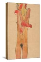 Nude Girl with Folded Arms, 1910-Egon Schiele-Stretched Canvas