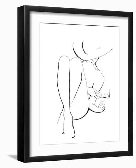 Nude Holding Glasses-Patricia Pinto-Framed Art Print