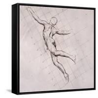 Nude in Action-John Singer Sargent-Framed Stretched Canvas