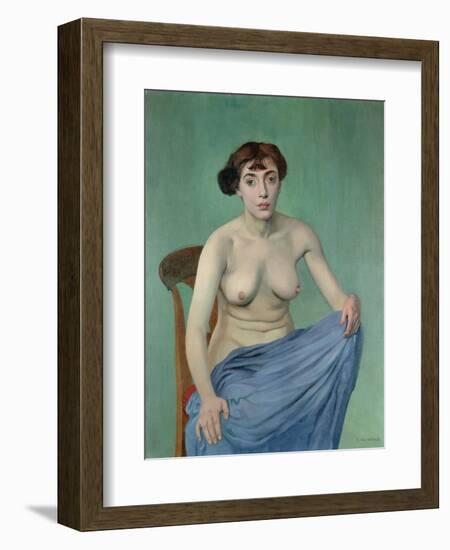 Nude in Blue Fabric, 1912-Félix Vallotton-Framed Giclee Print