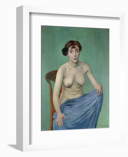 Nude in Blue Fabric, 1912-Félix Vallotton-Framed Giclee Print