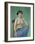 Nude in Blue Fabric, 1912-Félix Vallotton-Framed Giclee Print