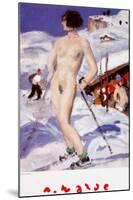 Nude in Front of a Cottage-Alfons Walde-Mounted Art Print