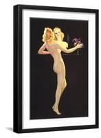 Nude in Front of Mirror-null-Framed Art Print