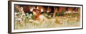 Nude in the Woods (W/C on Paper)-Frank Craig-Framed Giclee Print