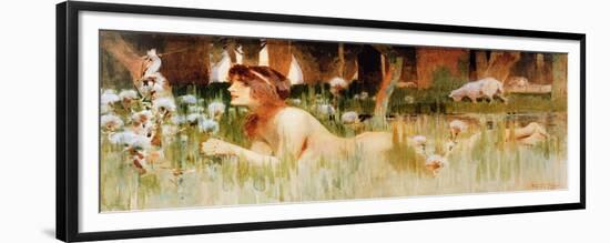 Nude in the Woods (W/C on Paper)-Frank Craig-Framed Giclee Print