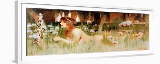 Nude in the Woods (W/C on Paper)-Frank Craig-Framed Giclee Print