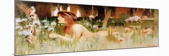 Nude in the Woods (W/C on Paper)-Frank Craig-Mounted Giclee Print