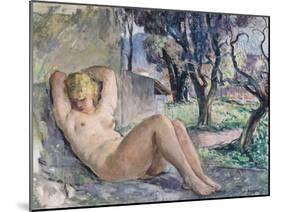 Nude Lying in a Garden, C.1934-Henri Lebasque-Mounted Giclee Print