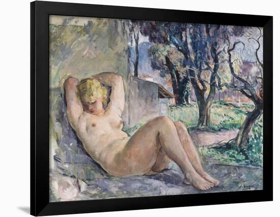 Nude Lying in a Garden, C.1934-Henri Lebasque-Framed Giclee Print