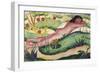 Nude Lying in the Flowers-Franz Marc-Framed Giclee Print