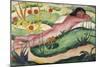 Nude Lying in the Flowers-Franz Marc-Mounted Giclee Print