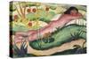 Nude Lying in the Flowers-Franz Marc-Stretched Canvas