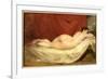 Nude Lying on a Sofa Against a Red Curtain-Etty-Framed Giclee Print