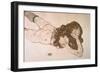 Nude Lying on Her Stomach, 1917-Egon Schiele-Framed Giclee Print