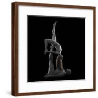 Nude male and female models posing together against black background-Panoramic Images-Framed Photographic Print