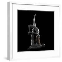 Nude male and female models posing together against black background-Panoramic Images-Framed Photographic Print