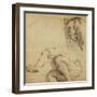 Nude Man with Raised Arms, 1511-1512-Raphael-Framed Giclee Print