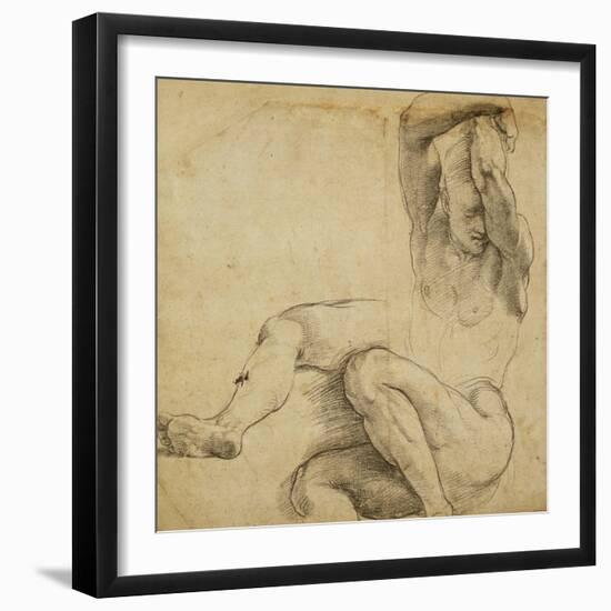 Nude Man with Raised Arms, 1511-1512-Raphael-Framed Giclee Print