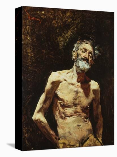 Nude of Old Man in the Sun-Mariano Fortuny y Marsal-Stretched Canvas