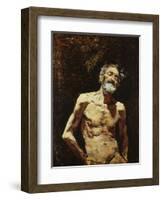 Nude of Old Man in the Sun-Mariano Fortuny y Marsal-Framed Giclee Print