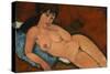 Nude on a Blue Cushion, 1917-Amedeo Modigliani-Stretched Canvas