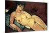 Nude on a Blue Cushion-Amedeo Modigliani-Stretched Canvas