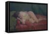 Nude on Red and Green, 2009-Pat Maclaurin-Framed Stretched Canvas