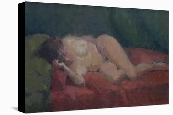 Nude on Red and Green, 2009-Pat Maclaurin-Stretched Canvas