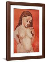 Nude on red-Pablo Picasso-Framed Collectable Print