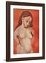 Nude on red-Pablo Picasso-Framed Collectable Print