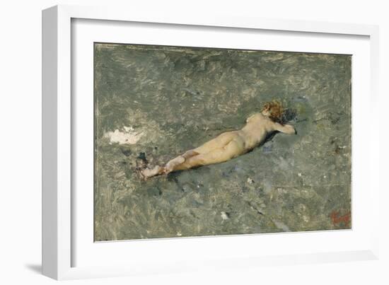 Nude on the Beach at Portici, 1874-Marià Fortuny-Framed Giclee Print