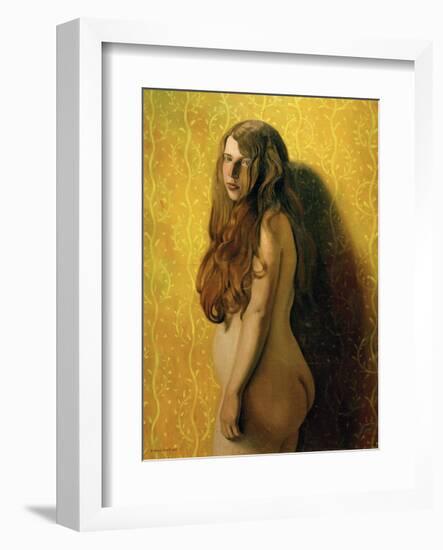 Nude on Yellow Background-Félix Vallotton-Framed Giclee Print